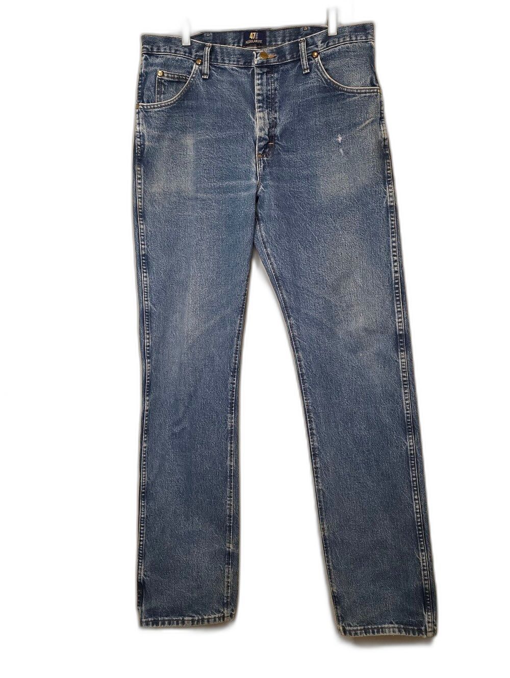 Wrangler 47MWZ Regular Fit Jeans Denim 100% Cotton Work Cowboy Men's 35 X 36